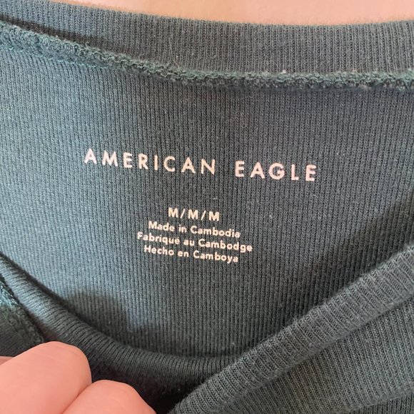 American Eagle Green Crew Neck T-Shirt - Picture 4 of 5